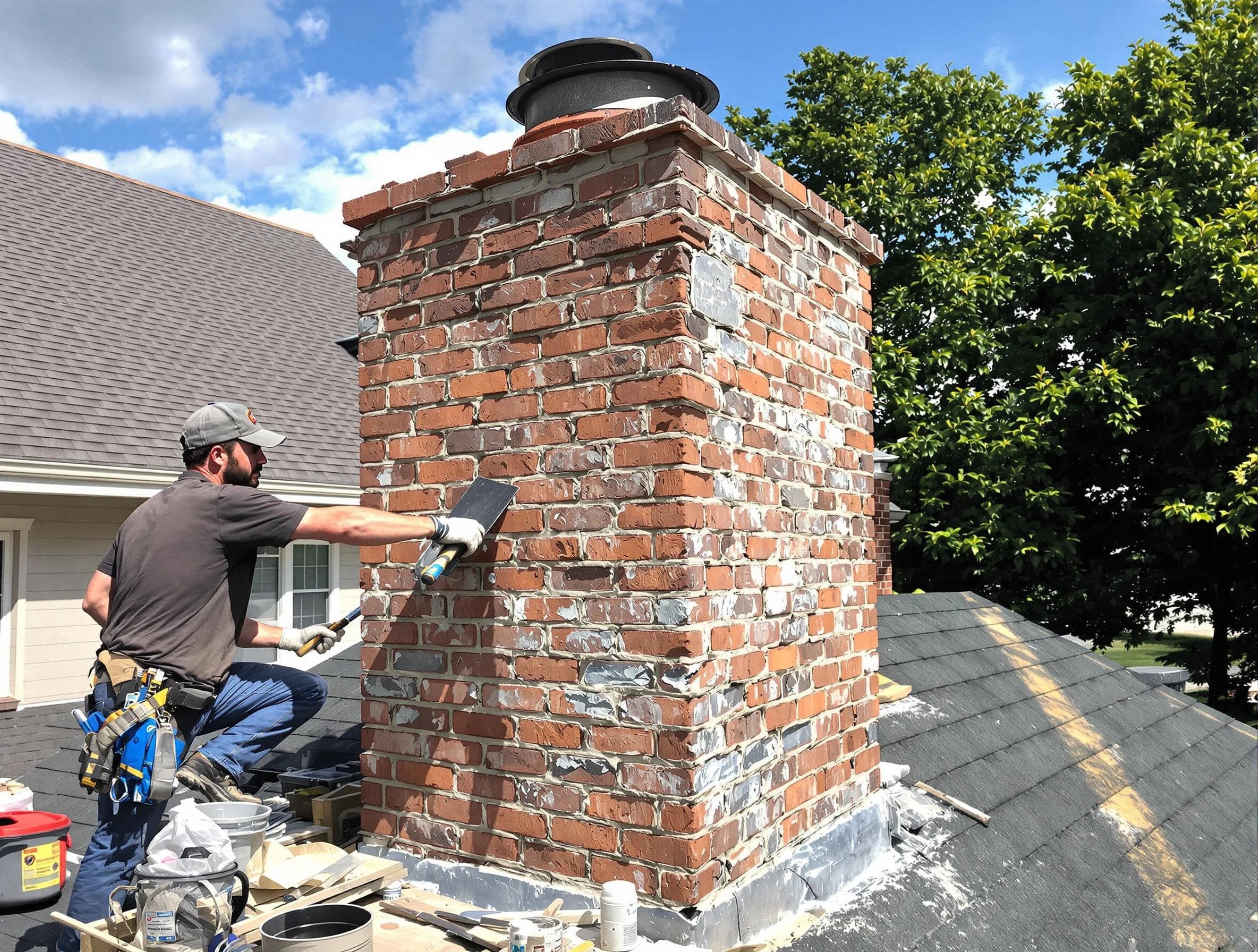 Completed chimney rebuild by Arvada Chimney Sweep in Arvada, CO