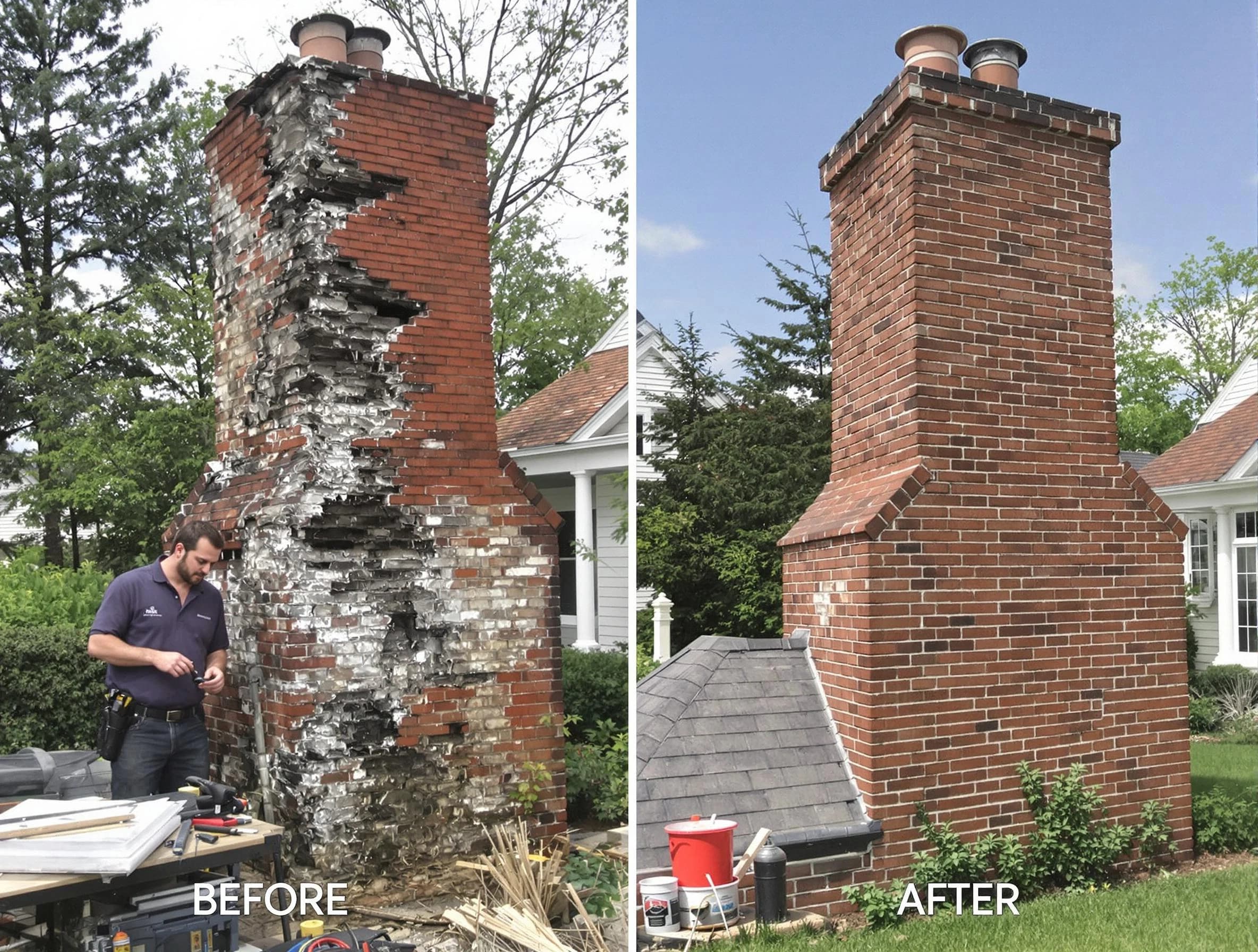 Arvada Chimney Sweep performing a full chimney restoration in Arvada, CO