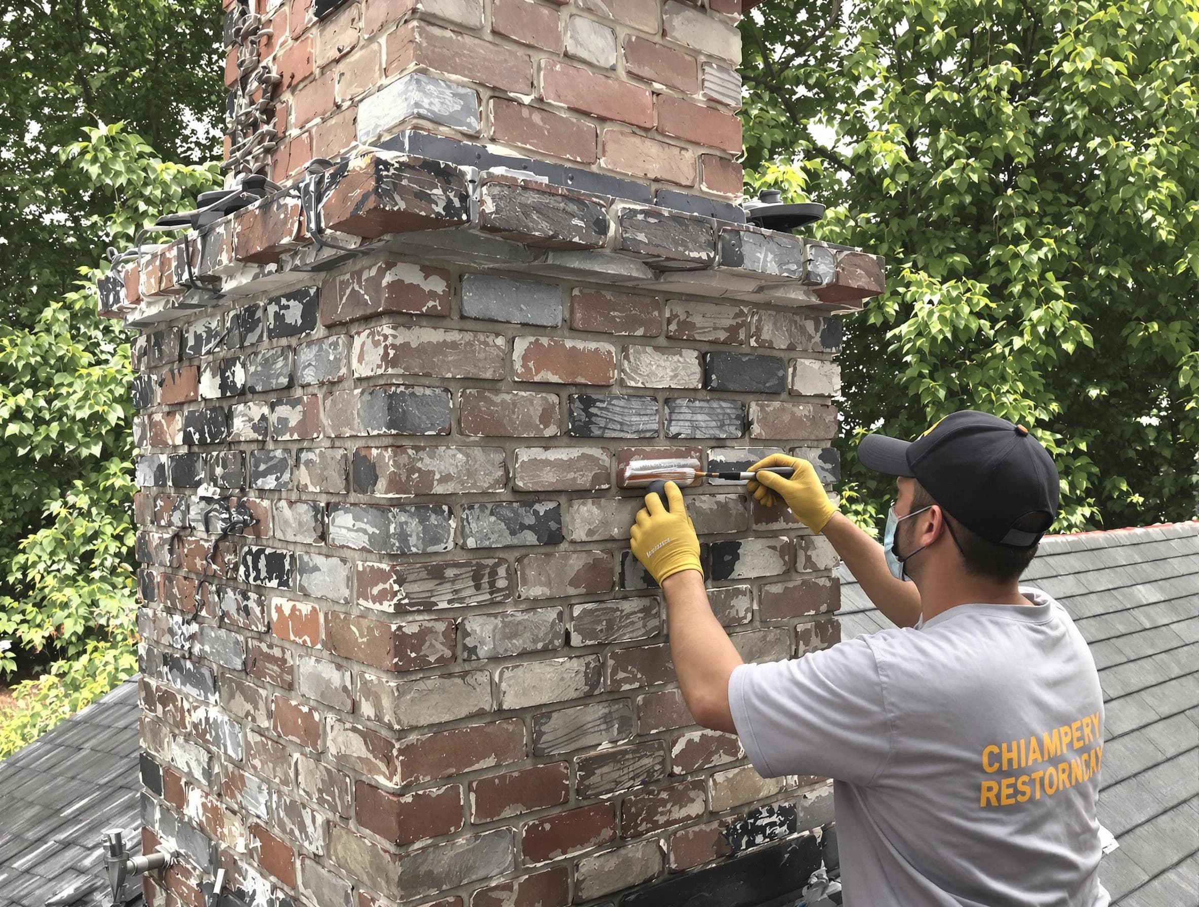 In-progress chimney restoration by Arvada Chimney Sweep in Arvada, CO