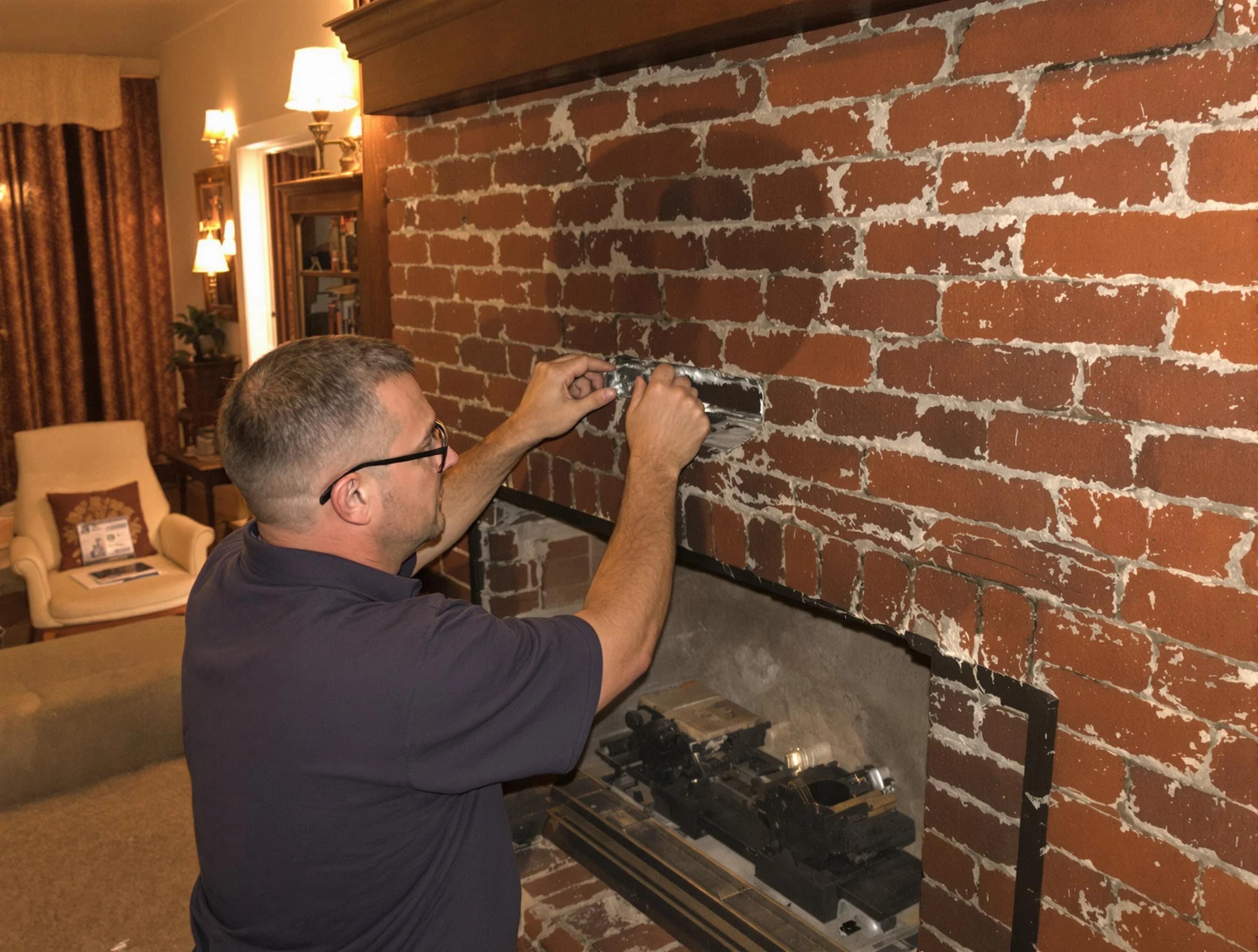 Arvada Chimney Sweep expert fixing a fireplace in Arvada, CO